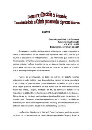 SOBRE EL PENSAMIENTO EDUCATIVO VENEZOLANO