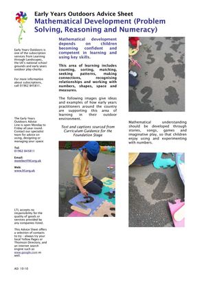 Mathematical Development: Early Years Outdoors Learning 
