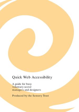 Quick Web Accessibility - Sensory Therapy Gardens Manual