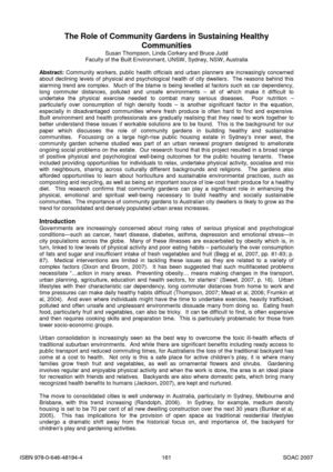 The Role of Community Gardens in Sustaining Healthy Communities