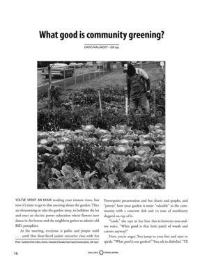 What Good is Community Greening - Community Gardening