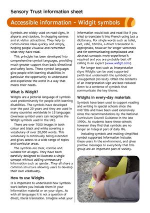 Widgit Symbols - Sensory Therapy Gardens Fact Sheet