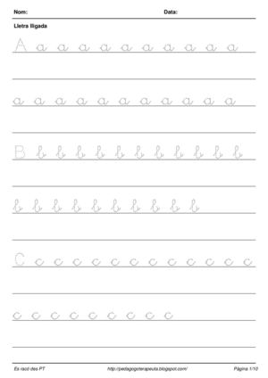 lletra lligada repassar línia simple
