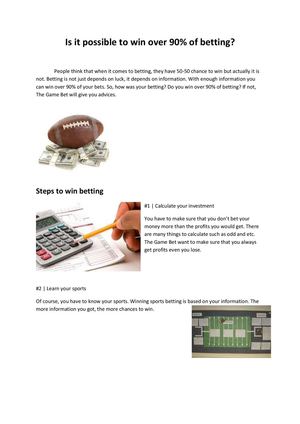 Is it possible to win over 90% of betting