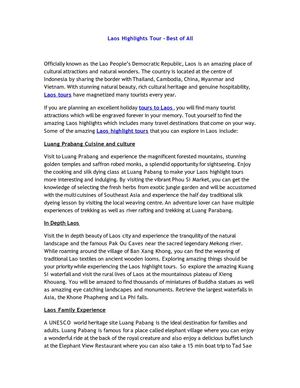  Laos Highlights Tour - Best of All