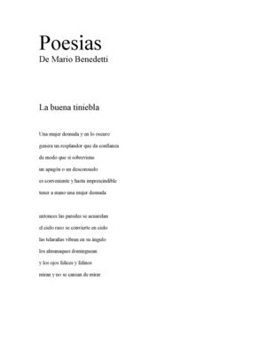 Poesías de Mario Benedetti