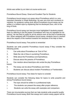 Prometheus and zeus essay prometheus myth