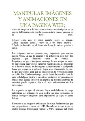 MANIPULAR IMAGENES Y ANIMACIONES EN UNA PAGINA WEB;
