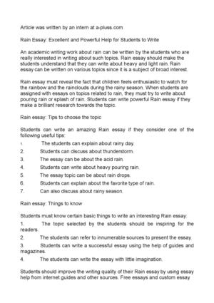 Essay Vs Paper Rain Essay Excellent And Powerful Help For Students To Write Sample Essay Topics For High School also Examples Of English Essays Calamo Rain Essay Excellent And Powerful Help For Students To Write Essay Examples English