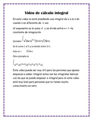 Video de cálculo integral