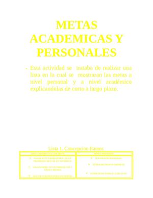 METAS ACADEMICAS Y PERSONALES