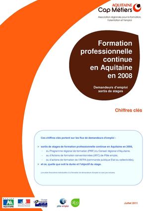 Chiffres clés Formation professionnelle continue des demandeurs d'emploi en 2008