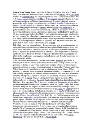 BOB MARLEY Y SU HISTORIA 