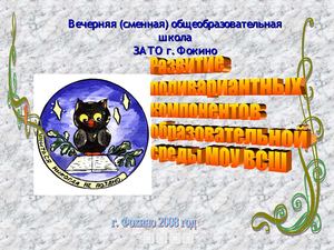 Поливариантные компоненты образовательной среды МОУ ВСШ