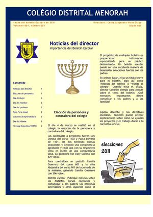 BOLETIN ESCOLAR MENORAH