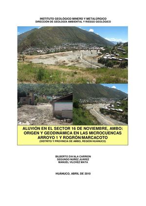 A6529 Aluvión en el sector 16 de Noviembre, Ambo_Origen Geodinamica