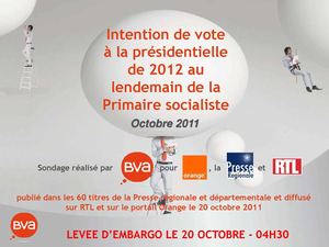  POLITIQUE Sondage - 2012 : Hollande en tête des intentions de vote