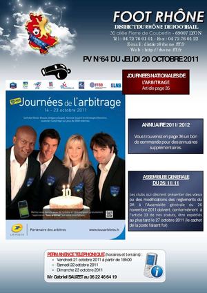 PV 64 du jeudi 20 octobre 2011