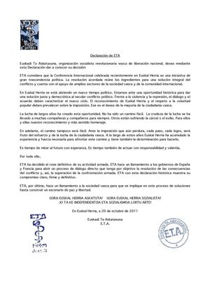 Comunicado ETA 20-10-2011