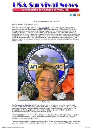  “OCCUPY WALL STREET” activist Karen Nussbaum is a Soros-Funded Castro Advocate