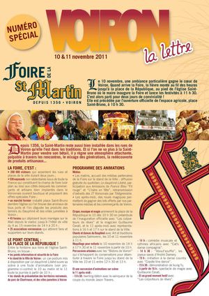 Lettre de Voiron speciale Saint Martin 2011 (Mo)