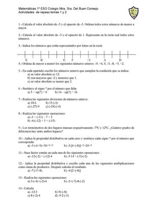Actividades de repaso de los temas 1 y 2