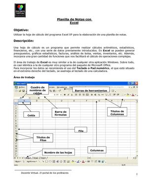 Crear una planilla de notas