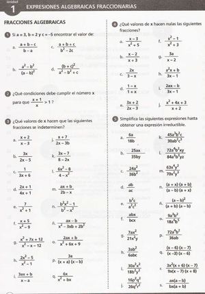 fracciones algebraicas