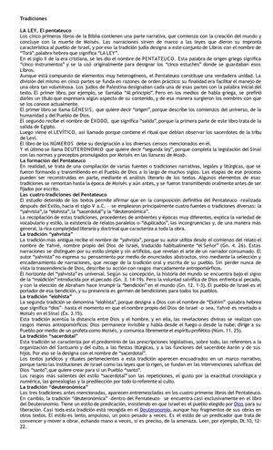 Pentateuco y Tradiciones
