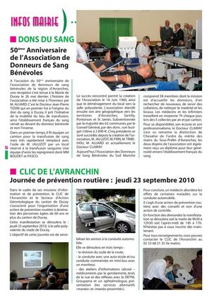 Vivre à Ducey, n°30 - Juillet 2010