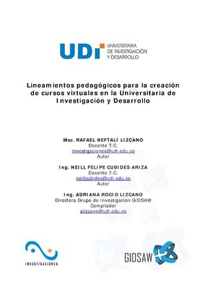 LINEAMIENTOS PARA CURSOS VIRTUALES