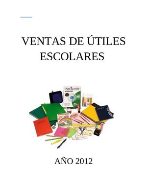 Ventas de Útiles Escolares para el año 2012
