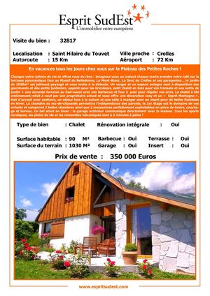Votre chalet coup de coeur sur Le Plateau des Petites Roches et à 20 minutes de Crolles !
