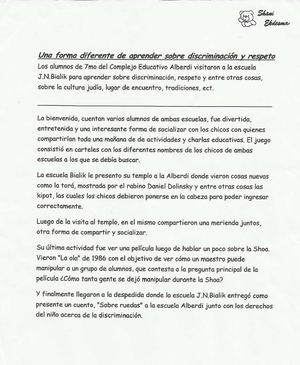 Crónica de una experiencia