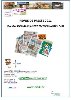 Revue de presse Ma Maison Ma planète Edition Haute-Loire