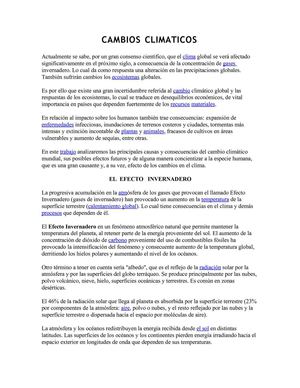 CAMBIOS CLIMATICOS