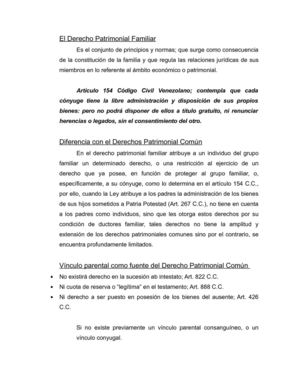 El Derecho Patrimonial Familiar