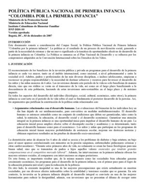 POLÍTICA PÚBLICA NACIONAL DE PRIMERA INFANCIA