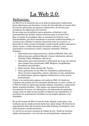 la web 2.0 y las redes sociales