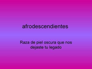 afrodescendientes
