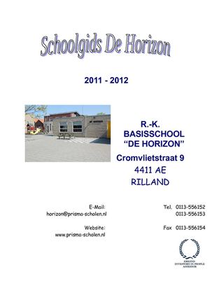 Schoolgids De Horizon Rilland 2011-2012