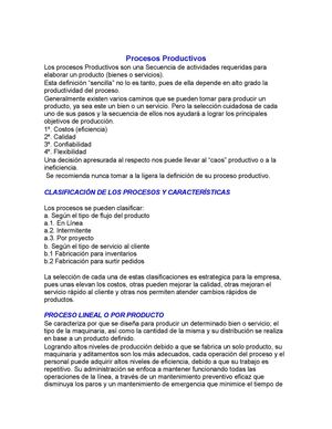 Procesos productivos