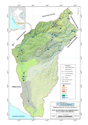 fig42 MAPA DE DISTRIBUCIÓN HIDROQUÍMICA EN LA CUENCA DEL RÍO ICA
