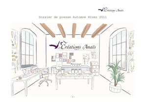 Dossier de presse Les Créations d'Anaïs, automne hiver 2011