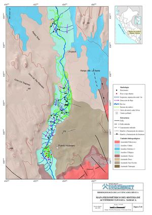 fig518 MAPA PIEZOMÉTRICO DEL SISTEMA DE ACUÍFEROS ULIUJAYA - SAMACA