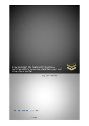 De la sociedad del conocimiento hacia la sociedad hibrida 