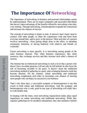 Calameo The Importance Of Networking