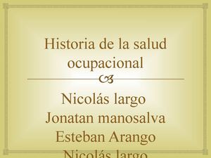 Historia de la salud ocupacional