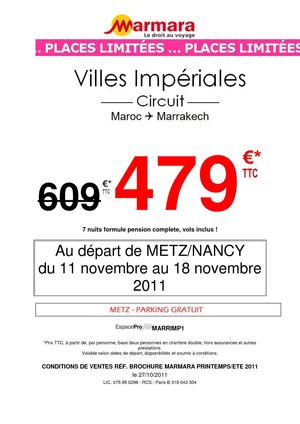 PROMO MARMARA AU DEPART DE METZ / NANCY