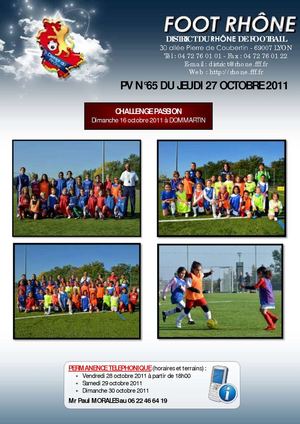 PV 65 du jeudi 27 octobre 2011